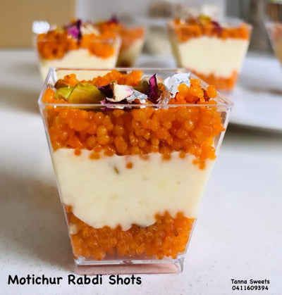 Orange motichoor ladoo garnished with nuts - Diwali Party Sweets - Combo1