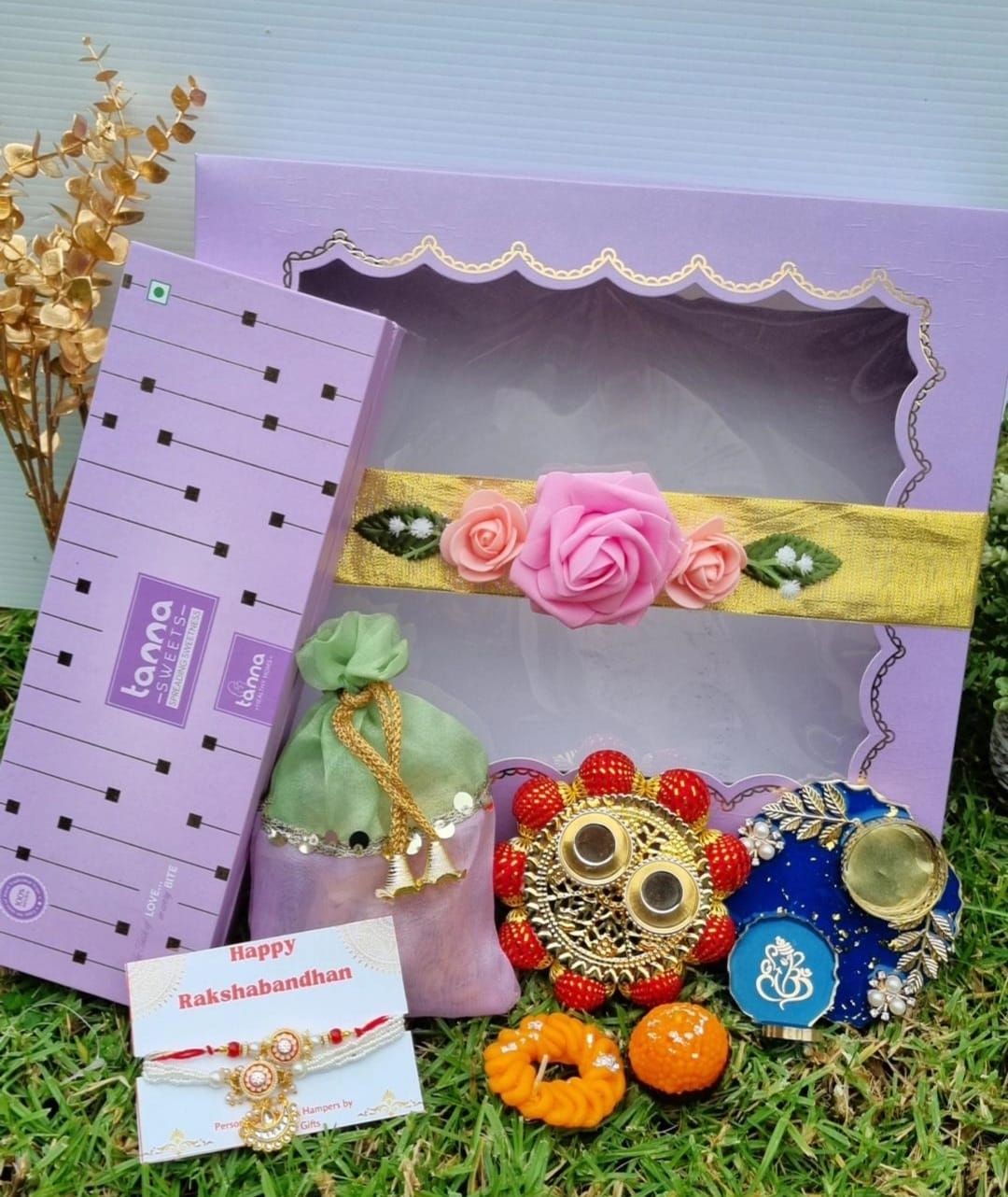 Premium Rakshabandhan Hamper for Bhaiya & Bhabhi – Deluxe Sweets, Rakhis, Candles & Gifting Treasures - PBH2