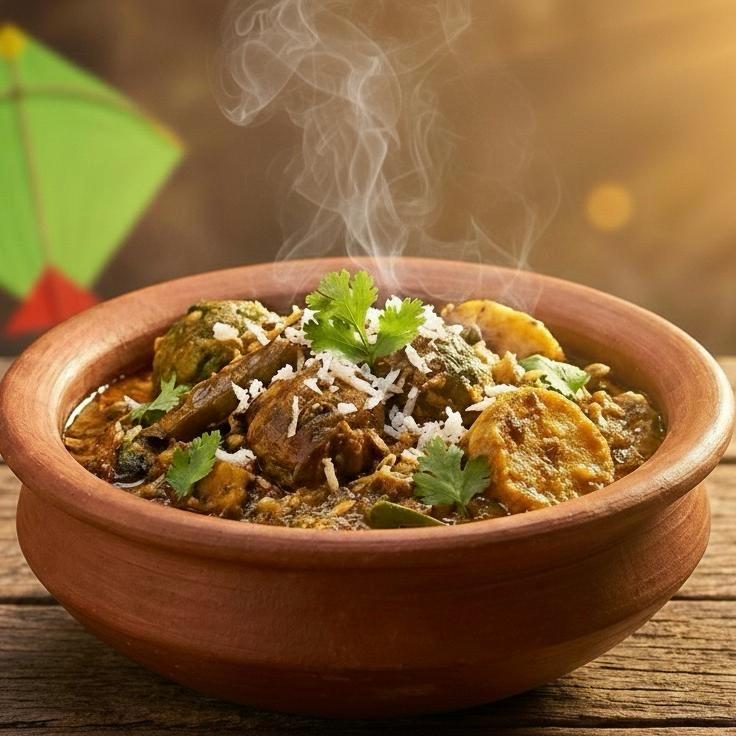 Authentic Gujarati Undhiyu – Prepared in Cold-Pressed Peanut Oil