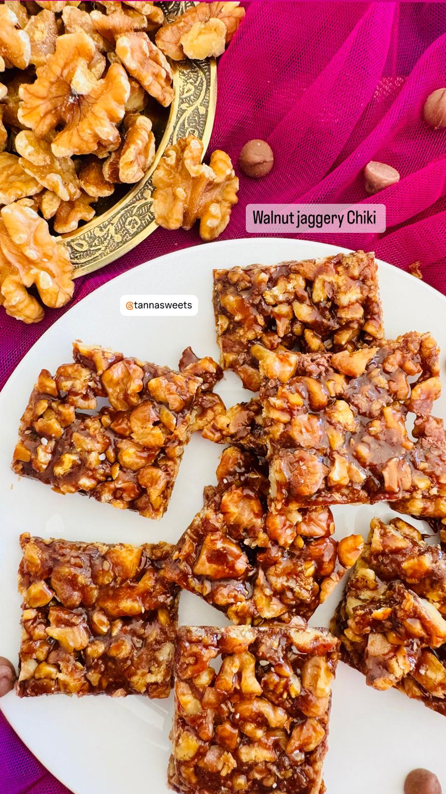 Walnut Jaggery Chikki