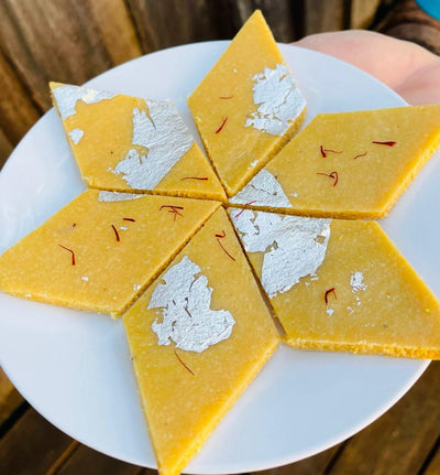 Diamond-shaped kaju katli cashew fudge - Diwali Royal Assorted Sweets Collection – 1 Kg