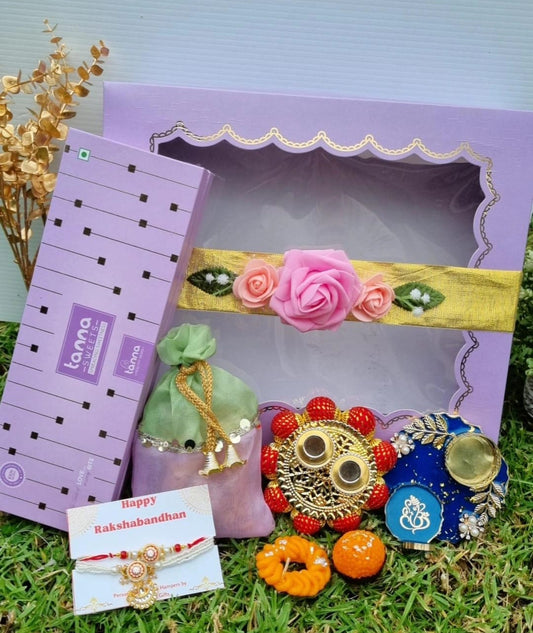 Premium Rakshabandhan Hamper for Bhaiya & Bhabhi – Deluxe Sweets, Rakhis, Candles & Gifting Treasures - PBH2