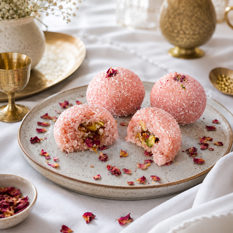 Rose Coconut Ladoo