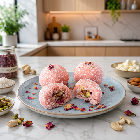 Rose Coconut Ladoo
