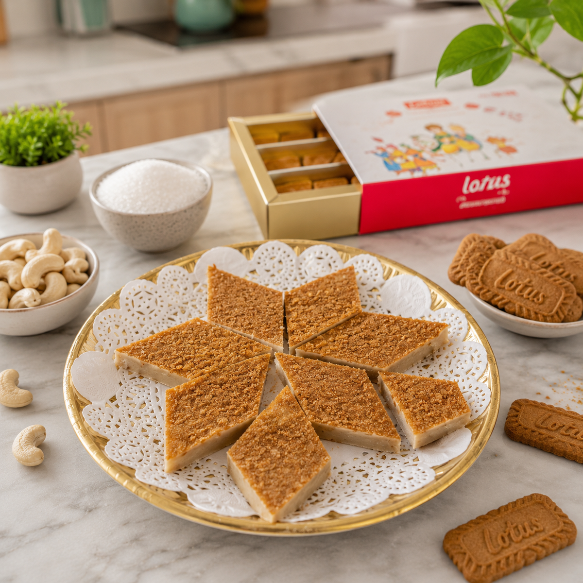 Biscoff Kaju Katli