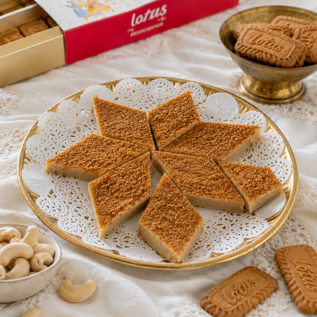 Biscoff Kaju Katli